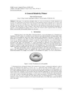 A General Relativity Primer - IOSR Journals