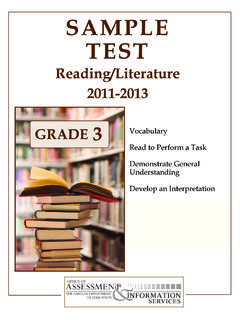Reading/Literature Sample Test 2011-2013 - Grade 3