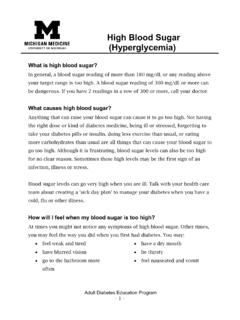 High Blood Sugar (Hyperglycemia) - Michigan Medicine
