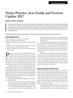 Nurse Practice Acts Guide and Govern: Update 2017 - NCSBN
