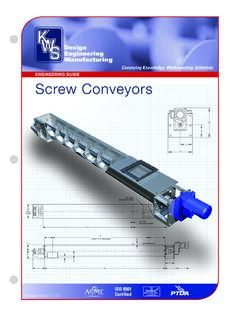 ENGINEERING GUIDE Screw Conveyors - KWS Manufacturing