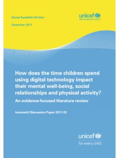 How does the time children spend using ... - unicef-irc.org