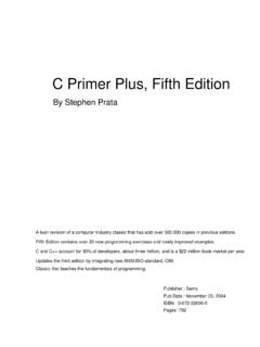 C Primer Plus, Fifth Edition - University of Cincinnati