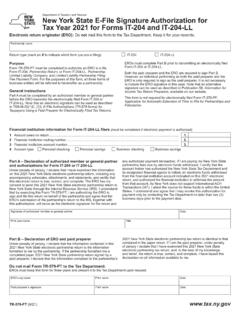 New York State E-File Signature Authorization for Tax Year ...