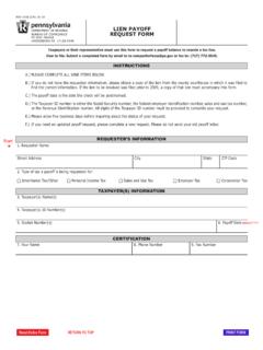 Lien Payoff Request Form (REV-1038) - PA Department of ...