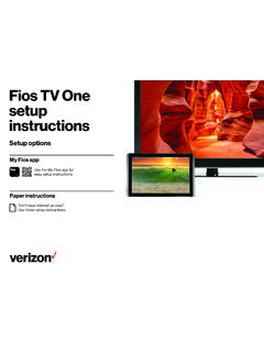 Fios TV One setup instructions for Ethernet
