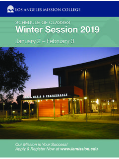 January 2 – February 3 - lamission.edu