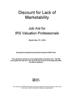 Discount for Lack of Marketability - irs.gov