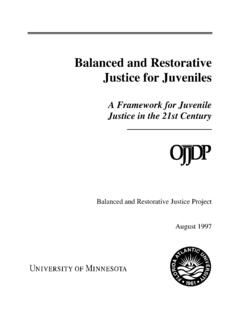 Balanced and Restorative Justice for Juveniles - NCJRS