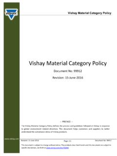 Vishay Material Category Policy - Vishay Intertechnology
