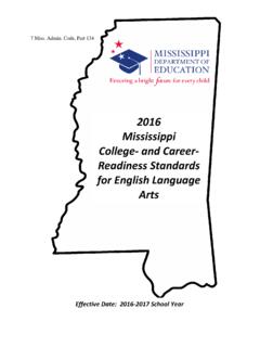 Readiness Standards - Mississippi Department of Education