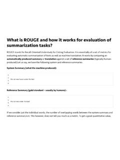 What is ROUGE and how it works for evaluation of ...