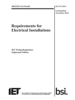 Requirements for Electrical Installations - BS 7671 Home ...