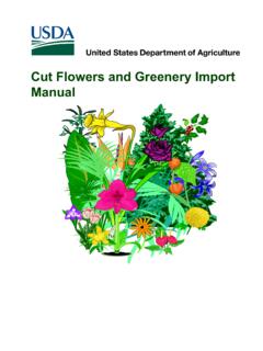 Cut Flowers and Greenery Import Manual - USDA