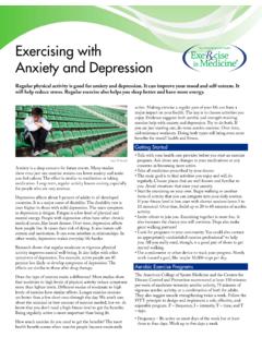 Exercising with Anxiety and Depression - Exercise …