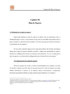 Capitulo III Plan de Negocio - Universidad de las ...