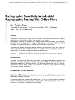 Radiographic Sensitivity in Industrial Radiographic ...