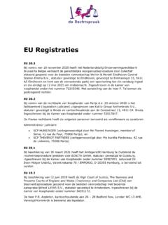 EU Registraties - De Rechtspraak