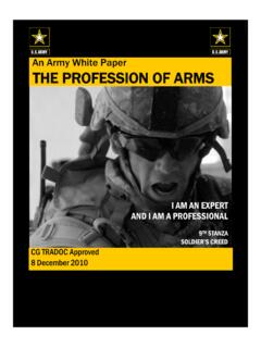 An Army White Paper THE PROFESSION OF ARMS