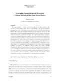 Listening Comprehension Research: A Brief Review of the ...