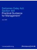 Sarbanes-Oxley Act: Section 404 Practical …