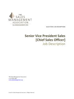 Senior Vice President Sales [Chief Sales Officer] Job ...