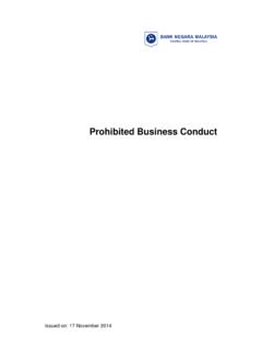 Prohibited Business Conduct - Bank Negara Malaysia