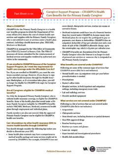 Fact Sheet 11-01: CHAMPVA Health Care Benefits …