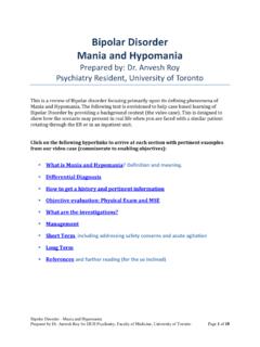 Bipolar Disorder Mania and Hypomania - The Hub