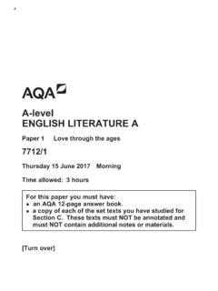 A-level ENGLISH LITERATURE A - filestore.aqa.org.uk