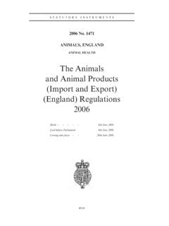 The Animals and Animal Products (Import and Export ...