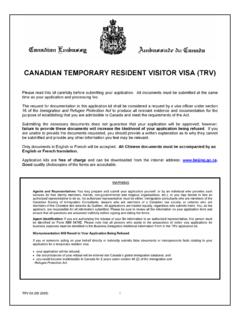 CANADIAN TEMPORARY RESIDENT VISITOR VISA …