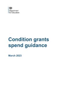 Condition grants spend guidance - GOV.UK