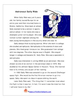 Astronaut Sally Ride - Little Worksheets