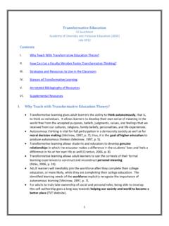 Transformative Education Contents