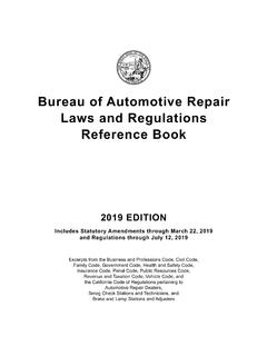 Bureau of Automotive Repair Laws and Regulations …