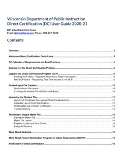 Wisconsin Direct Certification User Guide