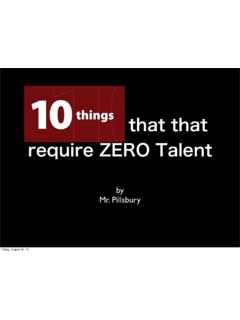 10 Things that that require ZERO Talent - MrPillsbury.com