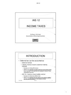 IAS 12 INCOME TAXES - ddv.be