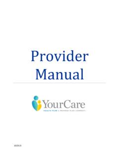 Provider Manual - YourCare Health Plan