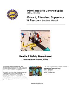 Entrant, Attendant, Supervisor &amp; Rescue Students’ Manual