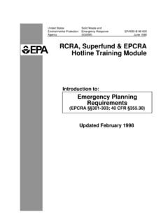 RCRA, Superfund &amp; EPCRA Hotline Training Module