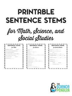 Printable Sentence Stems - The Science Penguin