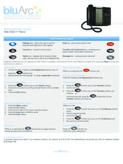 Quick Reference Guide Mitel 5320 IP Phone - bluArc