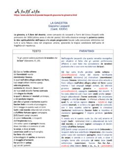 LA GINESTRA Giacomo Leopardi (Canti, XXXIV) TESTO …