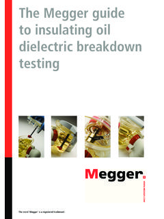 The Megger guide to insulating oil dielectric breakdown ...