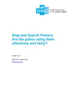 Stop and Search Powers - Criminal Justice Inspectorates