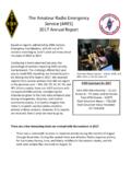 The Amateur Radio Emergency Service (ARES) 2017 Annual …