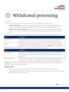 Withdrawal Processing - Empower Retirement
