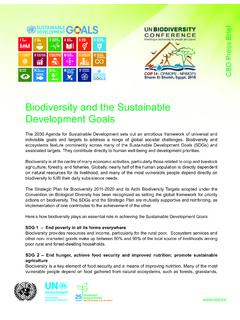 Biodiversity and the Sustainable Development Goals
